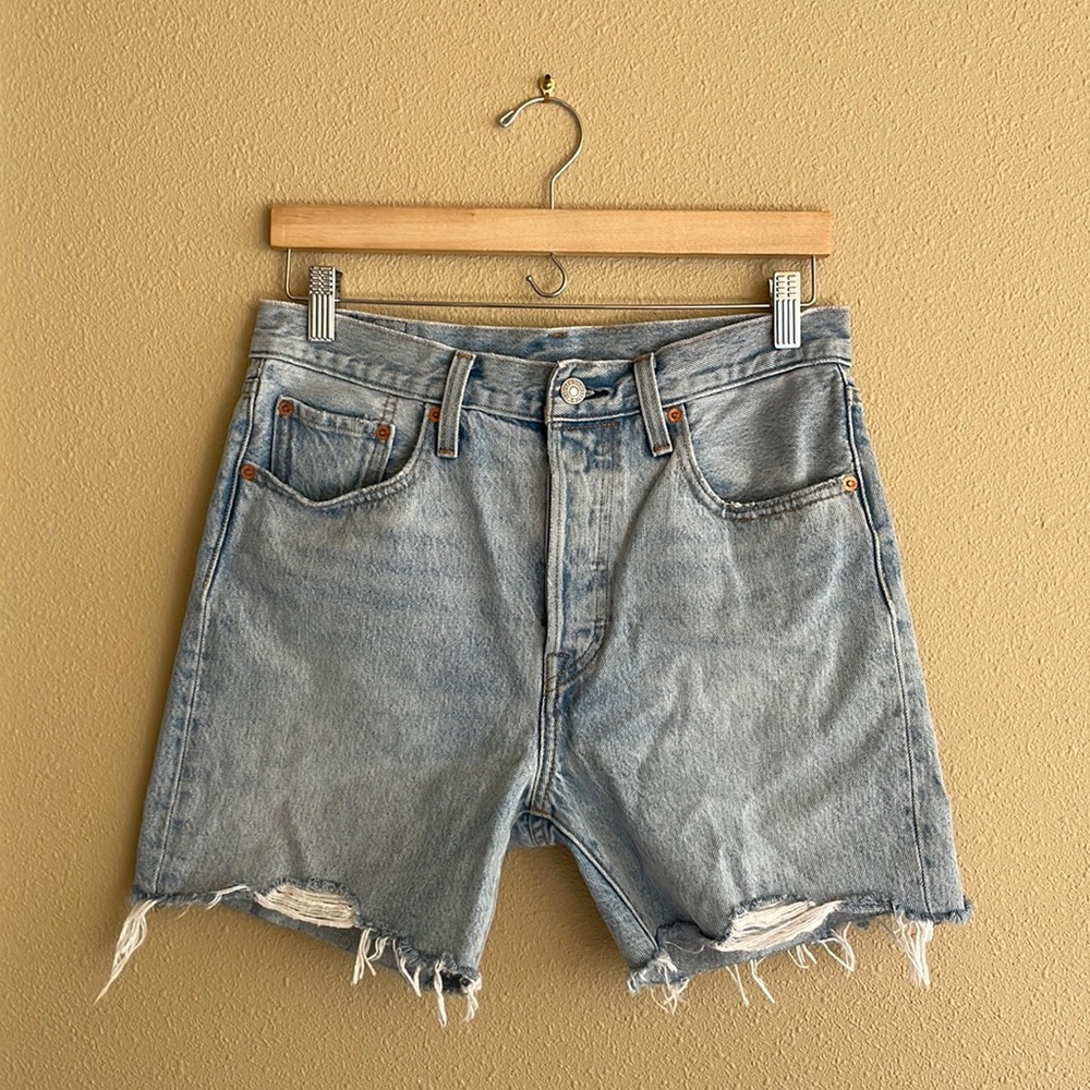 Levi's Mid Length Denim Cut Off Shorts